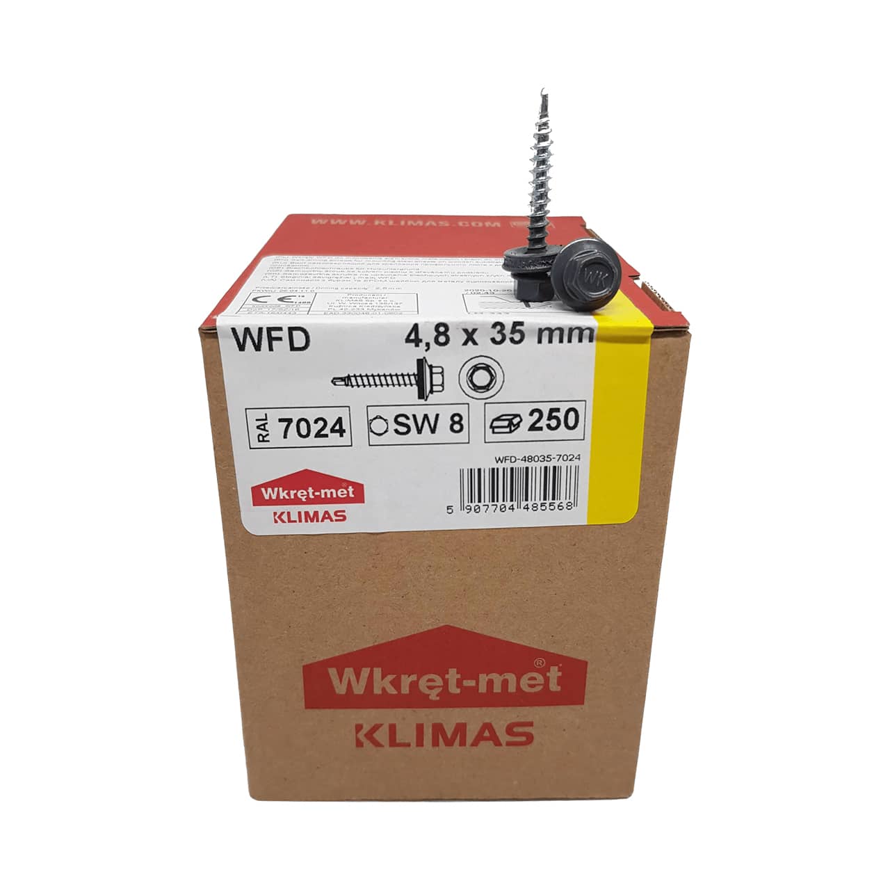 Coated roofing screws RAL7016 4.8mm x 35mm Coated roofing screws RAL7016 4.8mm x 35mm - Image 1