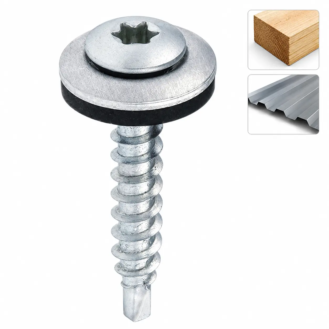 Self-drilling TORX screw for fixing steel sheets in wooden substrate 4.8 mm x 35 mm Box of 250 Self-drilling TORX screw for fixing steel sheets in wooden substrate 4.8 mm x 35 mm Box of 250 - Image 1