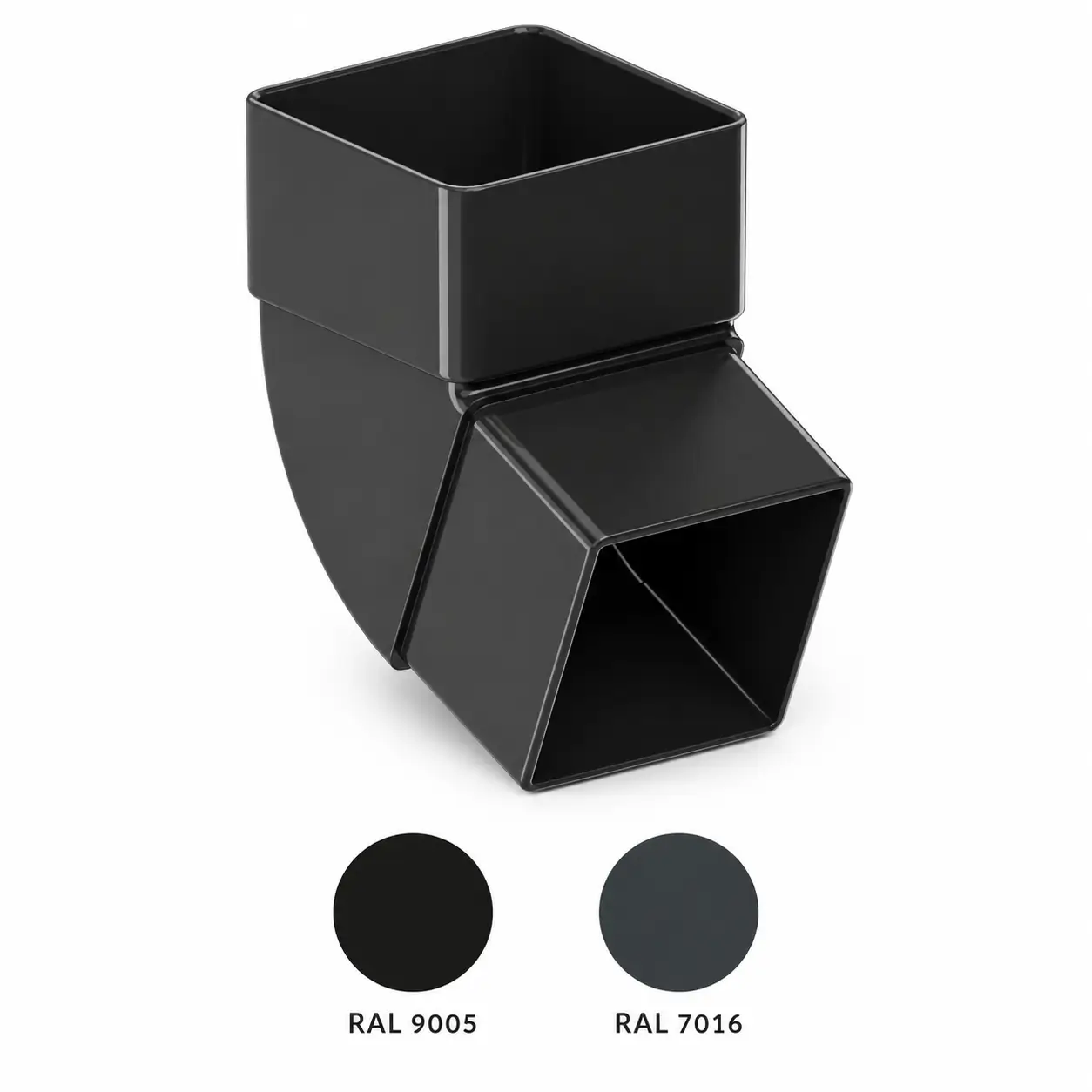 PVC Square elbow – Ø80, RAL