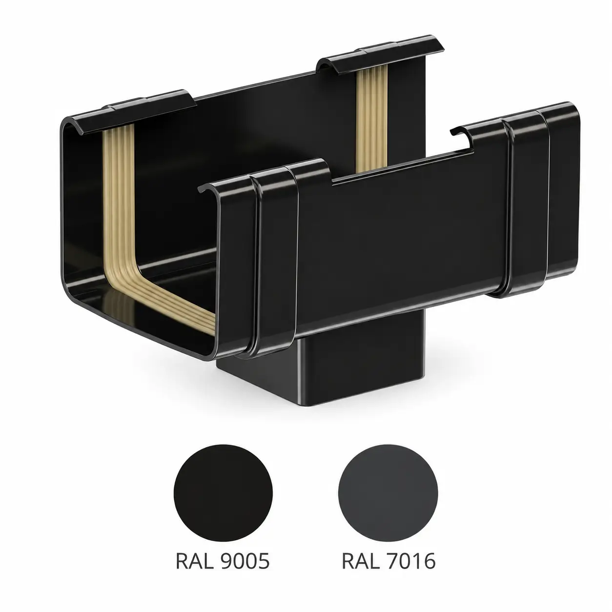 PVC Square gutter outlet – Ø135/80, RAL