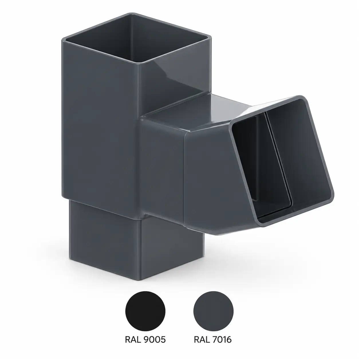 PVC Square Y-Branch – Ø80, RAL