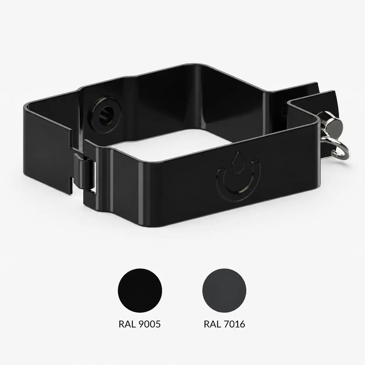 Square Downpipe bracket – Ø80, RAL