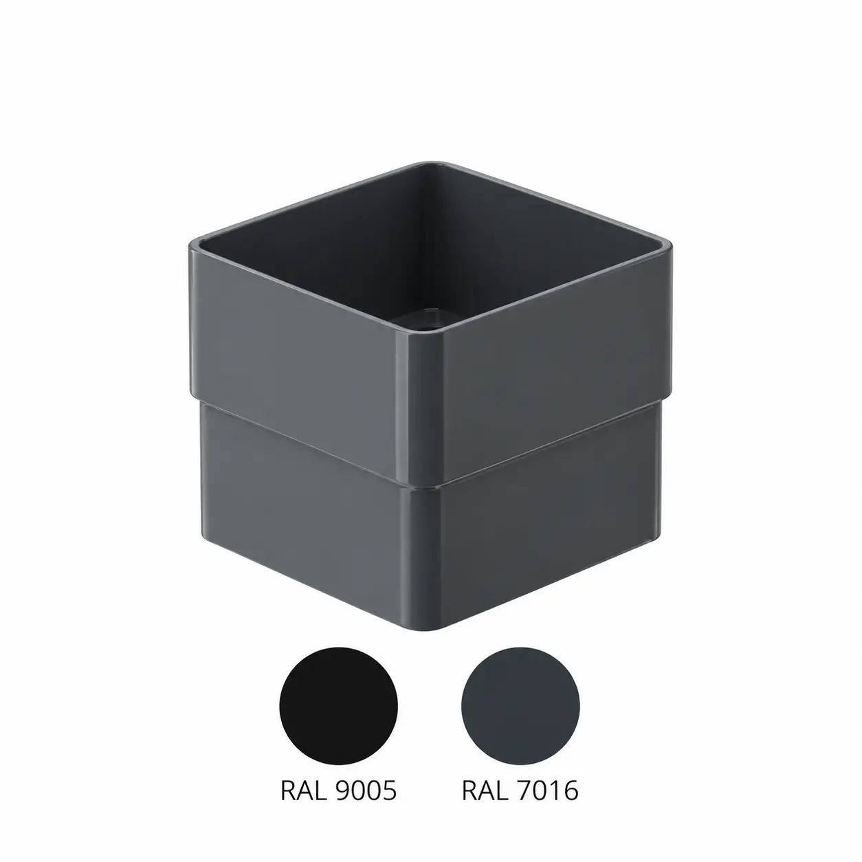 Steel Square Downpipe Connector - Ø80, RAL Steel Square Downpipe Connector - Ø80, RAL - Image 1