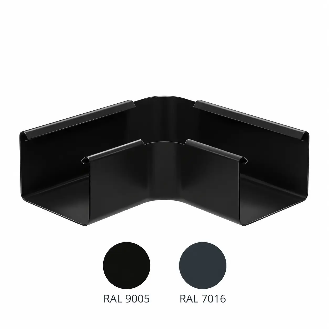 Steel Square Gutter Corner 90° - Ø135, RAL Steel Square Gutter Corner 90° - Ø135, RAL - Image 1